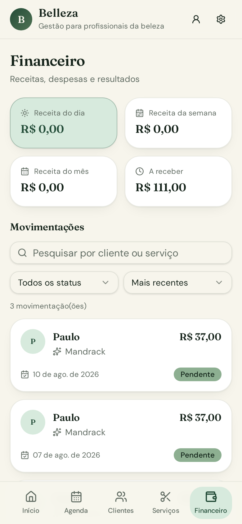 Controle financeiro